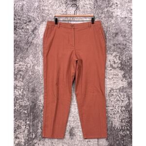 Eileen Fisher Pants 14 Womens Cotton Hemp Stretch Tapered Canvas Dusty Pink